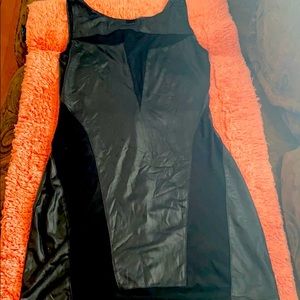 Leather see through dress